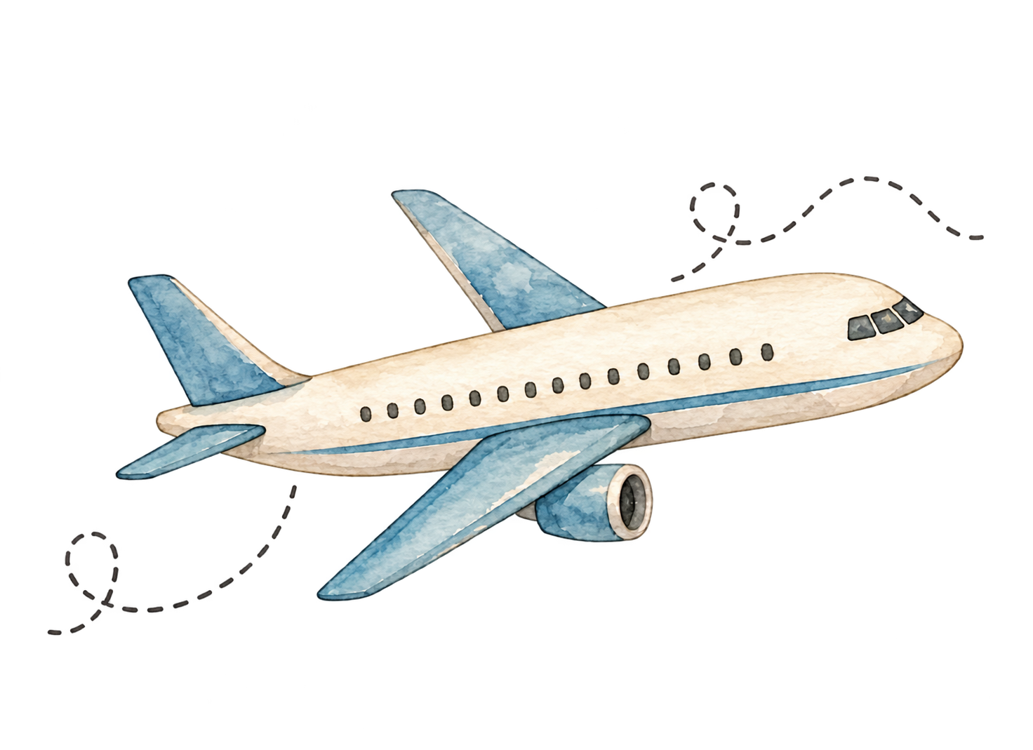 Avión de acuarela